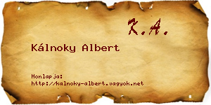 Kálnoky Albert névjegykártya