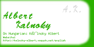 albert kalnoky business card